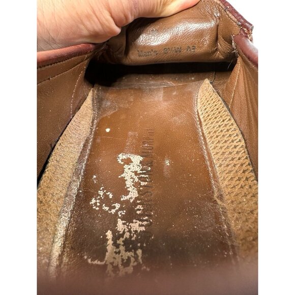 Johnston & Murphy Sz 8.5W Brown/Black Men's Leather Tassel Slip On Dress Loafers - Picture 9 of 9